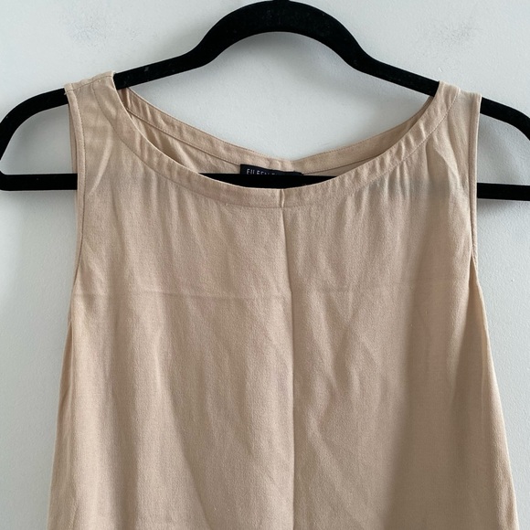 Eileen Fisher Beige Wrap Back Silk Tank Size Small - Picture 4 of 9
